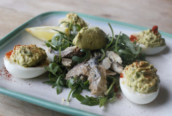 Paprika “Mayo” Stuffed Eggs