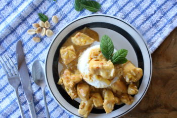 Guest Recipe: Spicy Peanut Butter Curry Sauce & Mint Infused Basmati Rice