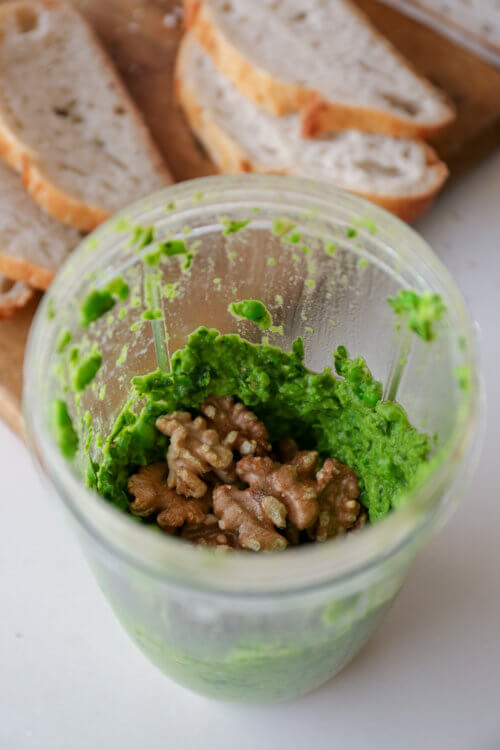 Mushroom & Pea Pesto Bruschetta Natural Born Feeder