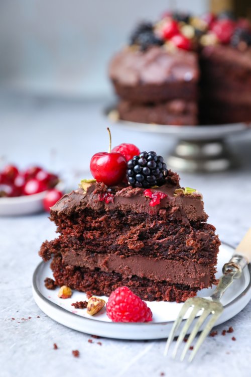 Rich Vegan Chocolate Cake | Natural Born Feeder