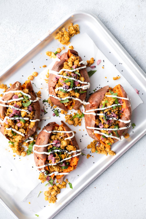 Curried Chickpea Loaded Sweet Potatoes Natural Born Feeder