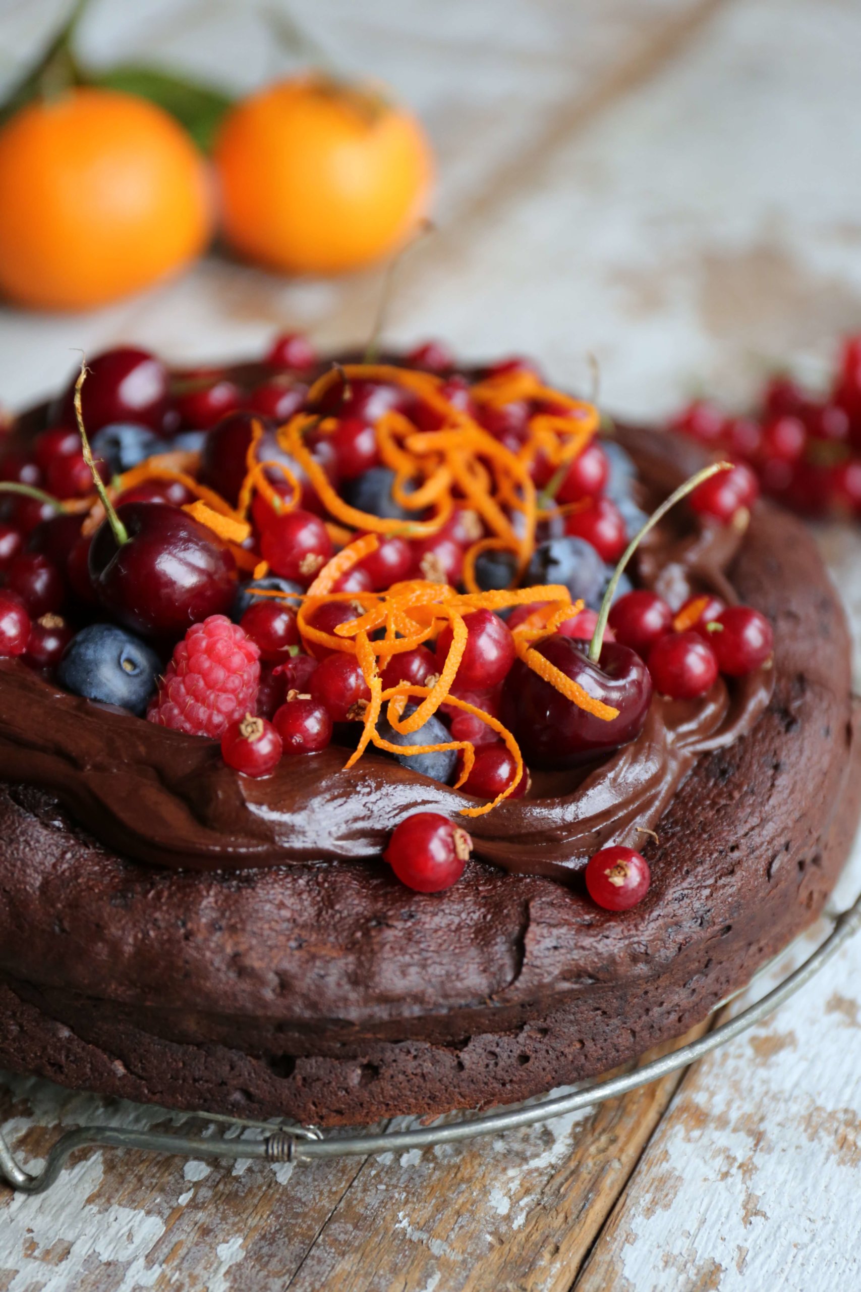 Chocolate & Wild Berry Fudge Cake