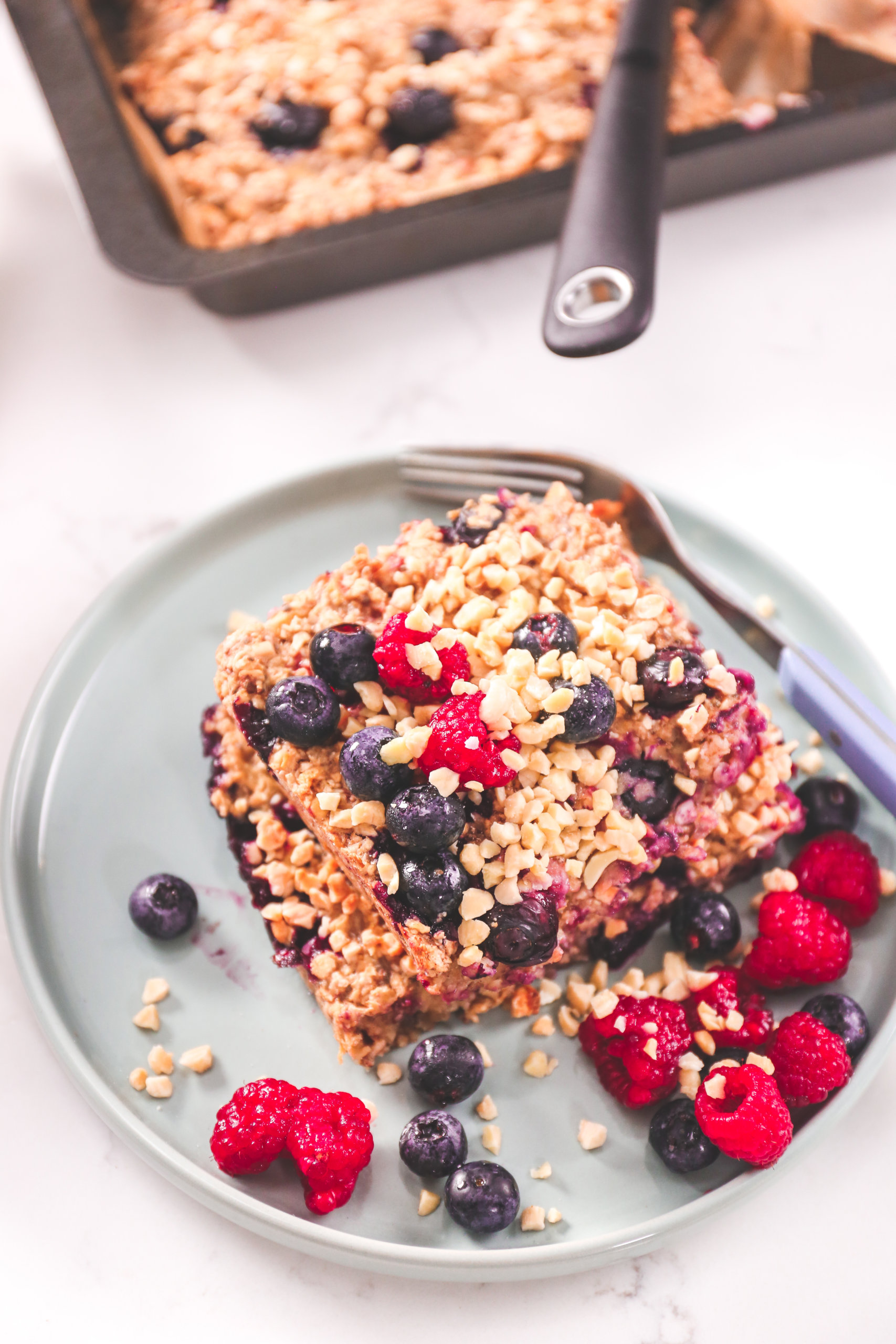 Baked Almond and blueberry Oatmeal