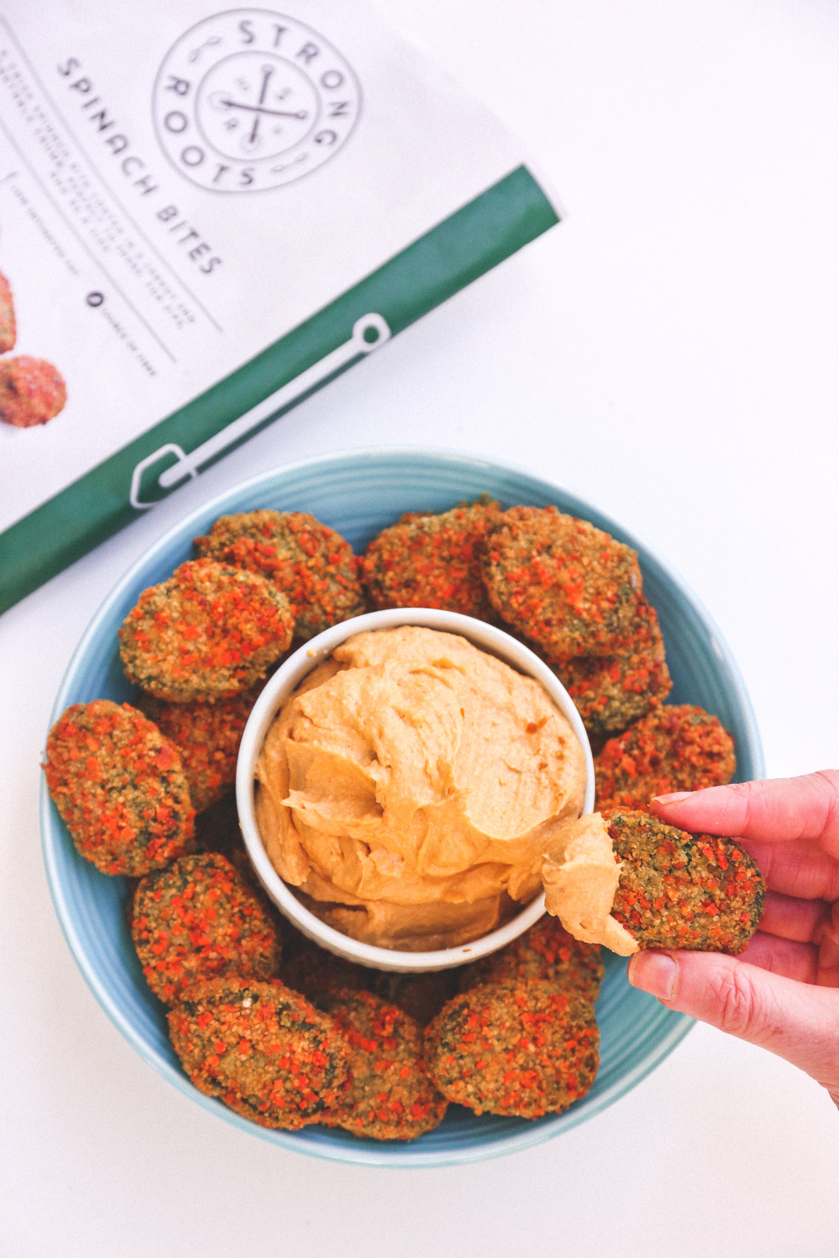 The Best Sweet Potato Cheesy Dip with Spinach Bites