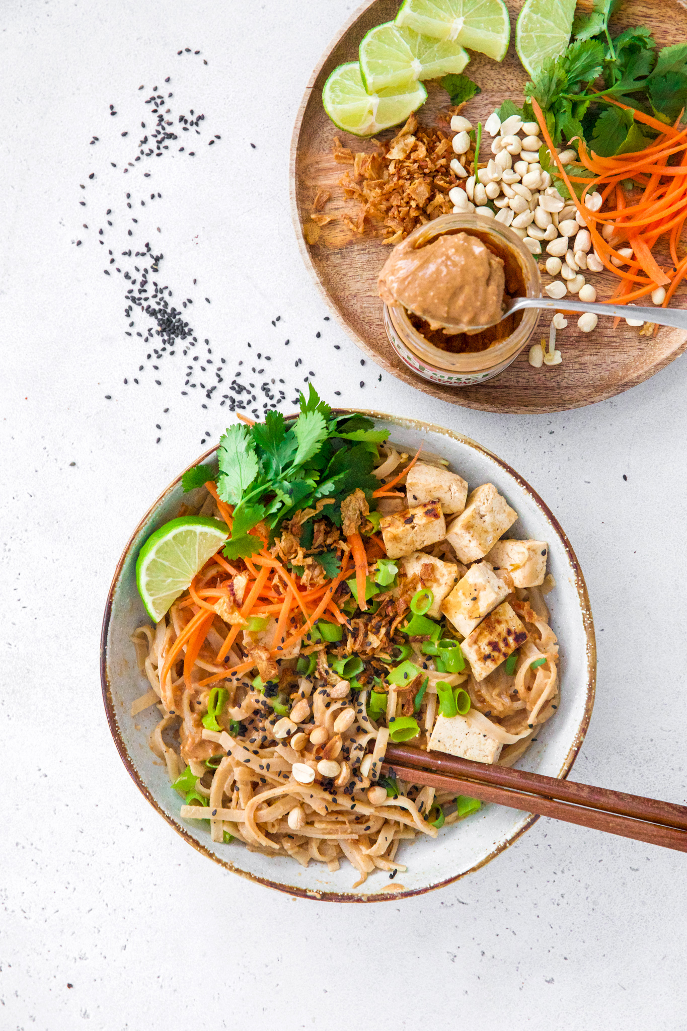 Peanut Butter Pad Thai Style Noodles